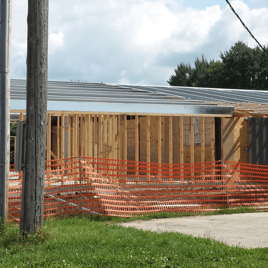 Wooden framing of the under construction house